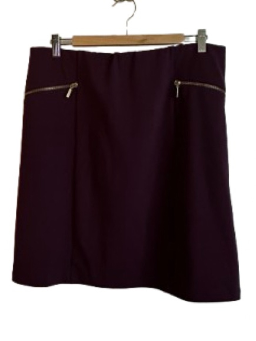 George Dark Purple Mini Skirt with Zip Accents